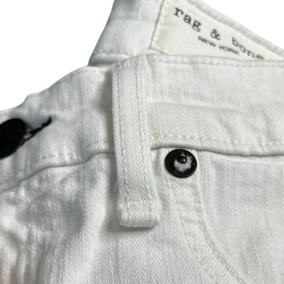 NWT Rag & Bone High Rise Ankle Skinny Jeans In White Manson Size 28 - Picture 10 of 10